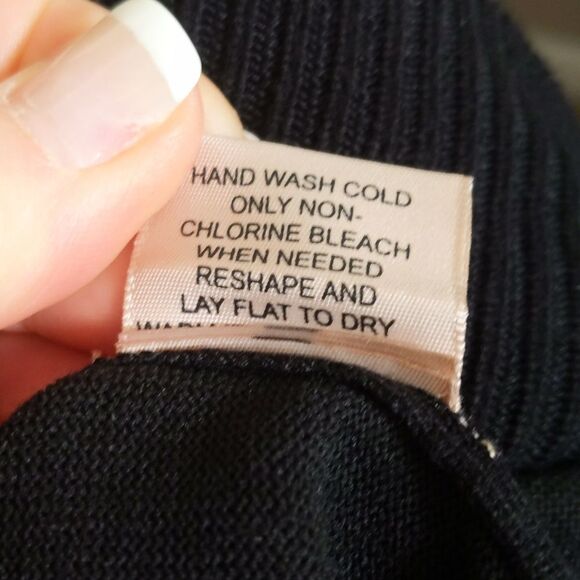 Philosophy Republic Clothing thin knit black open front cardigan sweater L - Picture 6 of 6